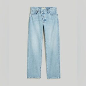 Madewell Light Blue Denim Jeans Low Slung Straight Jean Crossover Waist